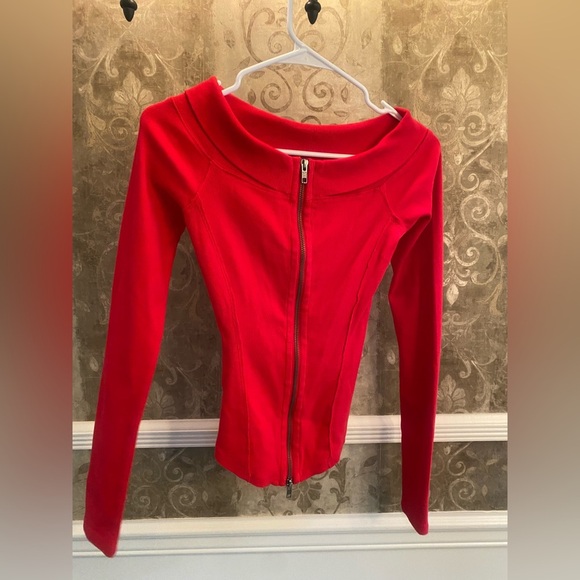 Free People Red Fitted Long Sleeve - Picture 3 of 5